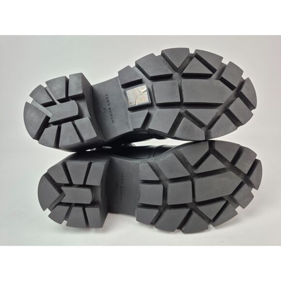 Tory Burch Women's Black Chelsea Lug Sole Ankle Leather Boots Size 8.5 M - Picture 7 of 7